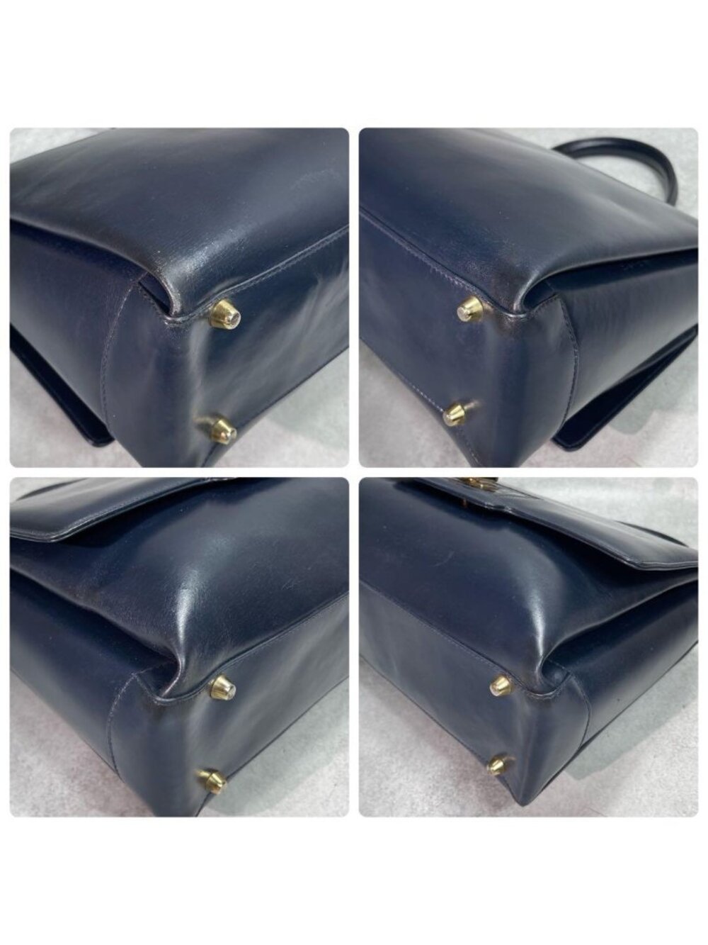Gucci Handbag Turnlock Navy Gold Leather - Picture 9 of 10